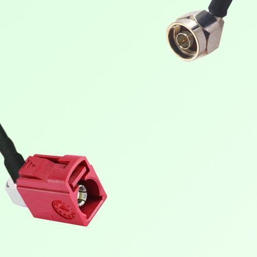 FAKRA SMB L 3002 carmin red Female Jack RA to N Male Plug RA Cable FAKRA SMB L 3002 carmin red Female Jack RA to N Male Plug RA Cable