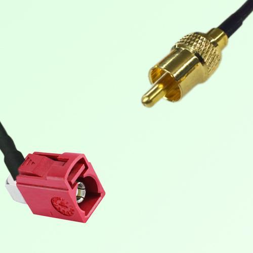 FAKRA SMB L 3002 carmin red Female Jack RA to RCA Male Plug Cable FAKRA SMB L 3002 carmin red Female Jack RA to RCA Male Plug Cable