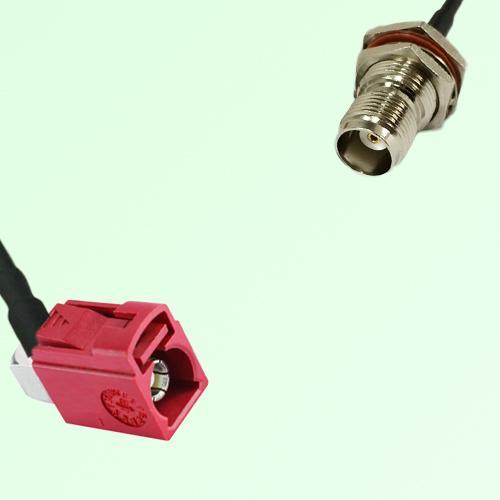 FAKRA SMB L 3002 carmin red Female RA to TNC Bulkhead Female Cable FAKRA SMB L 3002 carmin red Female RA to TNC Bulkhead Female Cable