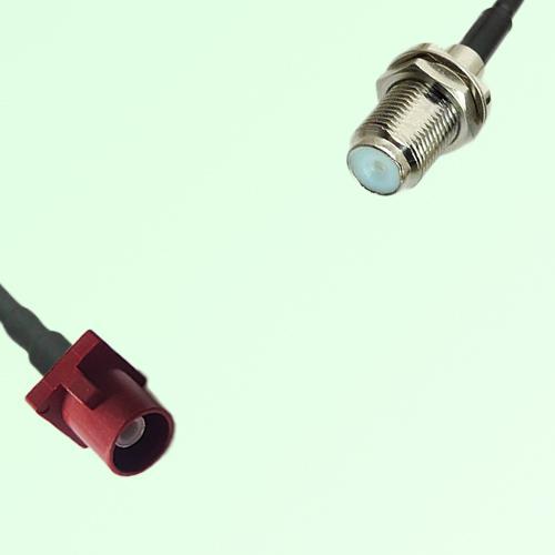 FAKRA SMB L 3002 carmin red Male Plug to F Bulkhead Female Jack Cable FAKRA SMB L 3002 carmin red Male Plug to F Bulkhead Female Jack Cable