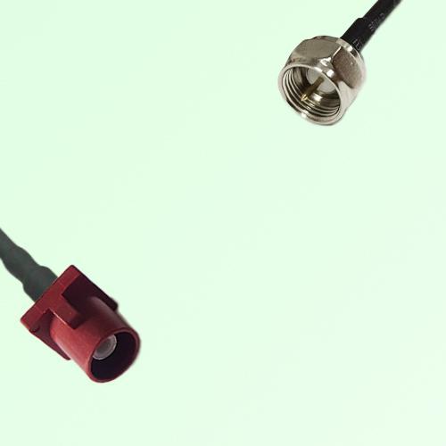 FAKRA SMB L 3002 carmin red Male Plug to F Male Plug Cable FAKRA SMB L 3002 carmin red Male Plug to F Male Plug Cable
