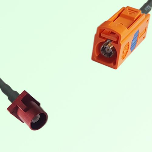 FAKRA SMB L 3002 carmin red Male to M 2003 pastel orange Female Cable