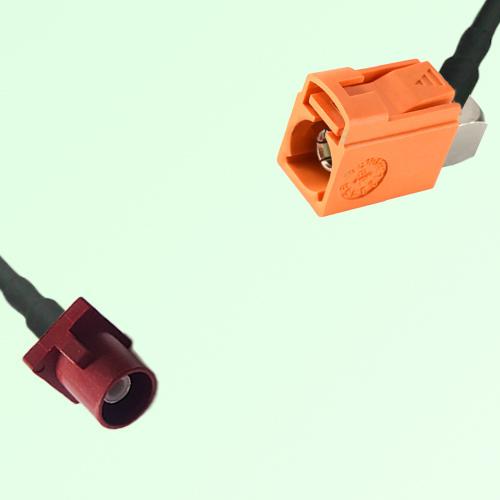 FAKRA SMB L 3002 carmin red Male to M 2003 pastel orange Female RA Cable