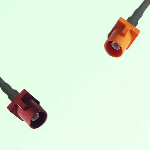 FAKRA SMB L 3002 carmin red Male to M 2003 pastel orange Male Cable
