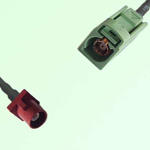 FAKRA SMB L 3002 carmin red Male to N 6019 pastel green Female Cable