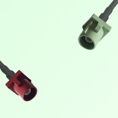 FAKRA SMB L 3002 carmin red Male to N 6019 pastel green Male Cable