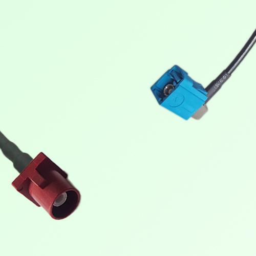 FAKRA SMB L 3002 carmin red Male to Z 5021 Water Blue Female RA Cable