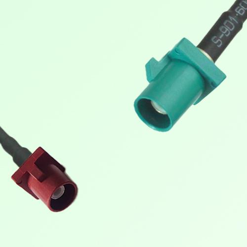 FAKRA SMB L 3002 carmin red Male Plug to Z 5021 Water Blue Male Cable