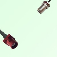 FAKRA SMB L 3002 carmin red Male Plug to N Bulkhead Female Jack Cable FAKRA SMB L 3002 carmin red Male Plug to N Bulkhead Female Jack Cable