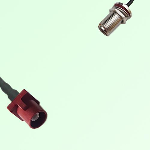 FAKRA SMB L 3002 carmin red Male Plug to N Bulkhead Female Jack Cable FAKRA SMB L 3002 carmin red Male Plug to N Bulkhead Female Jack Cable