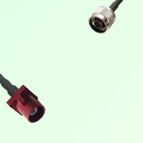 FAKRA SMB L 3002 carmin red Male Plug to N Male Plug Cable