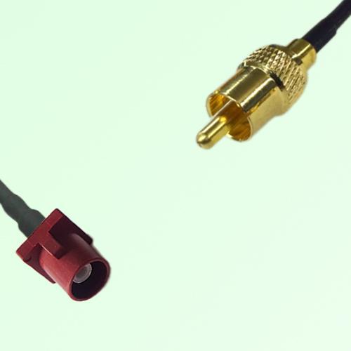 FAKRA SMB L 3002 carmin red Male Plug to RCA Male Plug Cable FAKRA SMB L 3002 carmin red Male Plug to RCA Male Plug Cable