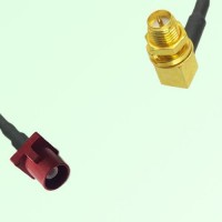 FAKRA SMB L 3002 carmin red Male to RP SMA Bulkhead Female RA Cable FAKRA SMB L 3002 carmin red Male to RP SMA Bulkhead Female RA Cable