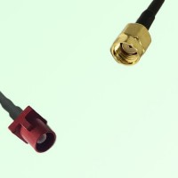 FAKRA SMB L 3002 carmin red Male Plug to RP SMA Male Plug Cable FAKRA SMB L 3002 carmin red Male Plug to RP SMA Male Plug Cable