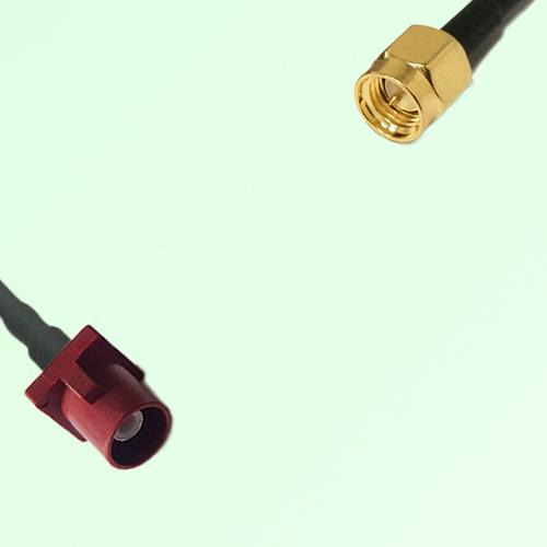 FAKRA SMB L 3002 carmin red Male Plug to SMA Male Plug Cable