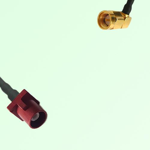 FAKRA SMB L 3002 carmin red Male Plug to SMA Male Plug RA Cable