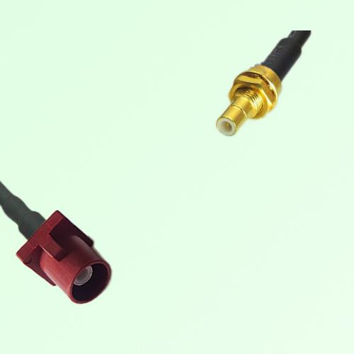 FAKRA SMB L 3002 carmin red Male Plug to SMB Bulkhead Male Plug Cable
