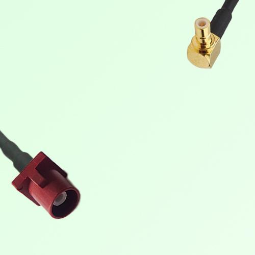 FAKRA SMB L 3002 carmin red Male Plug to SMB Male Plug RA Cable