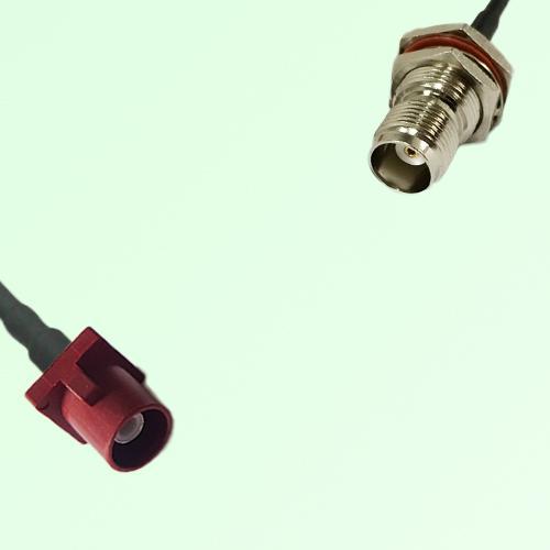 FAKRA SMB L 3002 carmin red Male Plug to TNC Bulkhead Female Cable