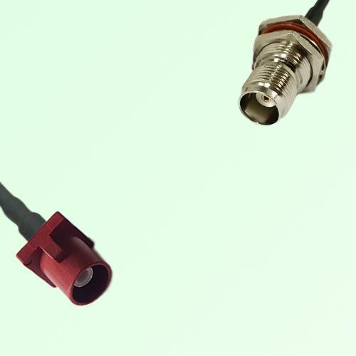 FAKRA SMB L 3002 carmin red Male Plug to TNC Bulkhead Female Cable FAKRA SMB L 3002 carmin red Male Plug to TNC Bulkhead Female Cable