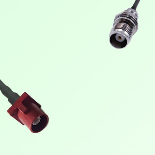 FAKRA SMB L 3002 carmin red Male to TNC Front Mount Bulkhead Female Cable