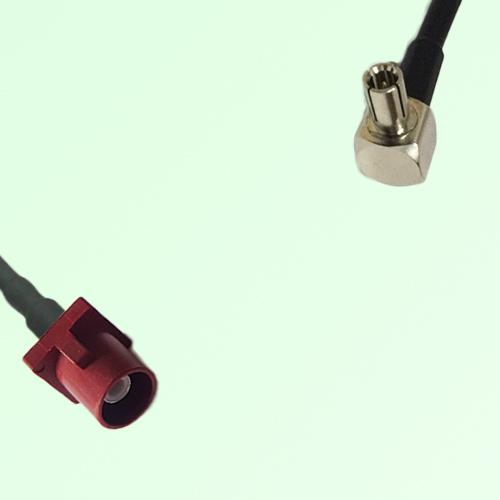 FAKRA SMB L 3002 carmin red Male Plug to TS9 Male Plug RA Cable
