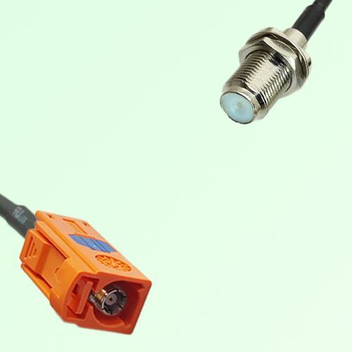FAKRA SMB M 2003 pastel orange Female Jack to F Bulkhead Female Cable FAKRA SMB M 2003 pastel orange Female Jack to F Bulkhead Female Cable