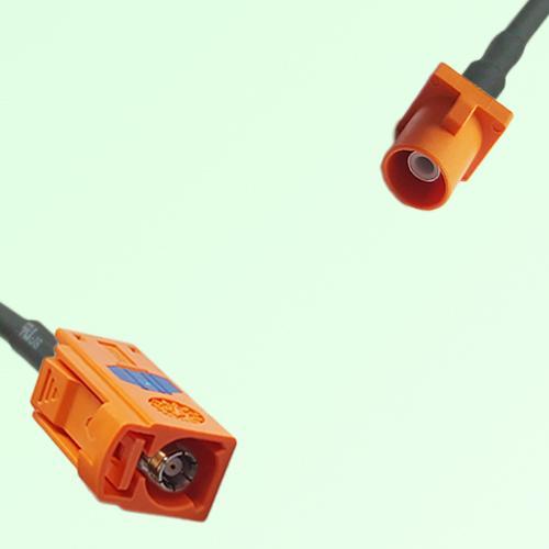 FAKRA SMB M 2003 pastel orange Female to M 2003 pastel orange Male Cable
