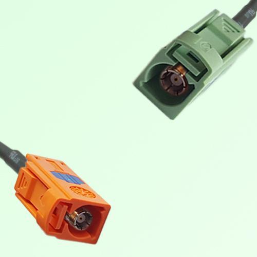 FAKRA SMB M 2003 pastel orange Female to N 6019 pastel green Female Cable