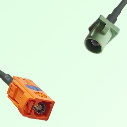 FAKRA SMB M 2003 pastel orange Female to N 6019 pastel green Male Cable