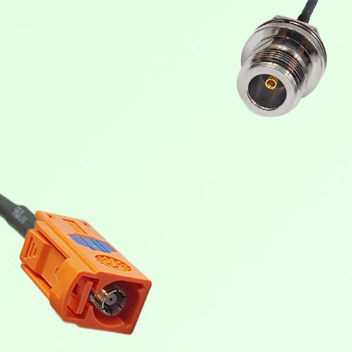 FAKRA SMB M 2003 pastel orange Female to N Front Mount Bulkhead Female Cable FAKRA SMB M 2003 pastel orange Female to N Front Mount Bulkhead Female Cable