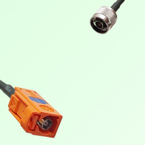 FAKRA SMB M 2003 pastel orange Female Jack to N Male Plug Cable