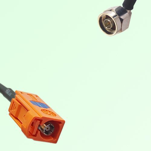 FAKRA SMB M 2003 pastel orange Female Jack to N Male Plug RA Cable