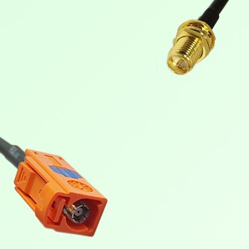FAKRA SMB M 2003 pastel orange Female to RP SMA Bulkhead Female Cable FAKRA SMB M 2003 pastel orange Female to RP SMA Bulkhead Female Cable