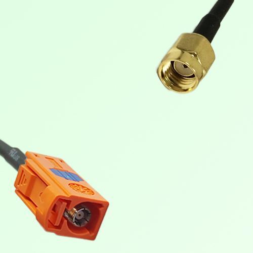 FAKRA SMB M 2003 pastel orange Female Jack to RP SMA Male Plug Cable