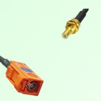 FAKRA SMB M 2003 pastel orange Female Jack to SMB Bulkhead Male Cable FAKRA SMB M 2003 pastel orange Female Jack to SMB Bulkhead Male Cable