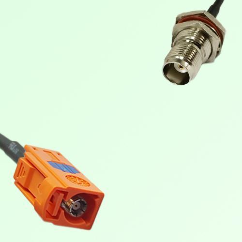 FAKRA SMB M 2003 pastel orange Female to TNC Bulkhead Female Cable FAKRA SMB M 2003 pastel orange Female to TNC Bulkhead Female Cable