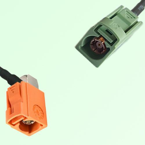 FAKRA SMB M 2003 pastel orange Female RA to N 6019 pastel green Female Cable