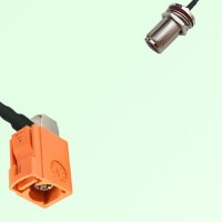 FAKRA SMB M 2003 pastel orange Female RA to N Bulkhead Female Cable FAKRA SMB M 2003 pastel orange Female RA to N Bulkhead Female Cable