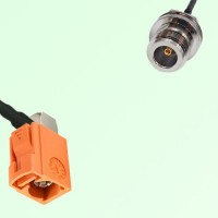 FAKRA SMB M 2003 pastel orange Female RA to N Front Mount Bulkhead Female Cable FAKRA SMB M 2003 pastel orange Female RA to N Front Mount Bulkhead Female Cable