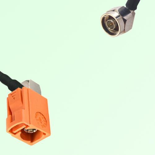 FAKRA SMB M 2003 pastel orange Female Jack RA to N Male Plug RA Cable FAKRA SMB M 2003 pastel orange Female Jack RA to N Male Plug RA Cable