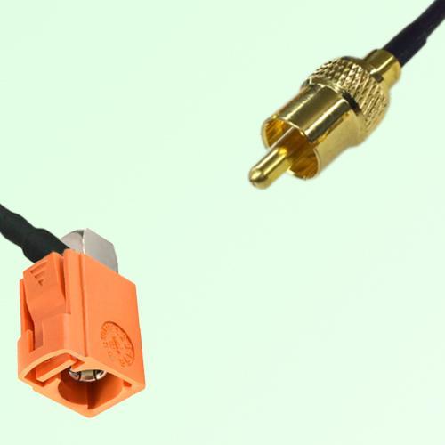 FAKRA SMB M 2003 pastel orange Female Jack RA to RCA Male Plug Cable