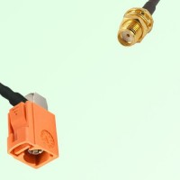 FAKRA SMB M 2003 pastel orange Female RA to SMA Bulkhead Female Cable FAKRA SMB M 2003 pastel orange Female RA to SMA Bulkhead Female Cable