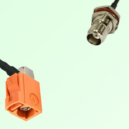 FAKRA SMB M 2003 pastel orange Female RA to TNC Bulkhead Female Cable FAKRA SMB M 2003 pastel orange Female RA to TNC Bulkhead Female Cable