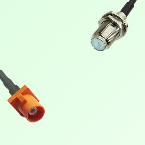 FAKRA SMB M 2003 pastel orange Male Plug to F Bulkhead Female Cable