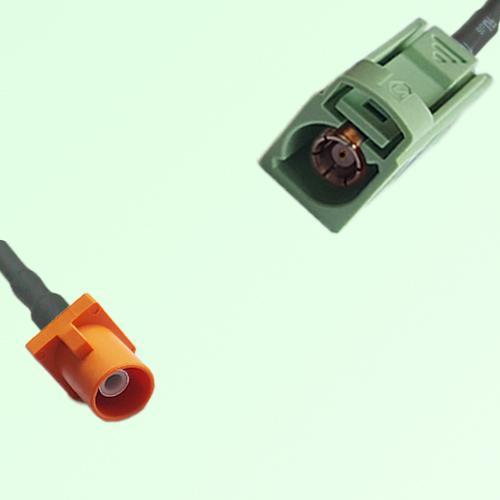FAKRA SMB M 2003 pastel orange Male to N 6019 pastel green Female Cable
