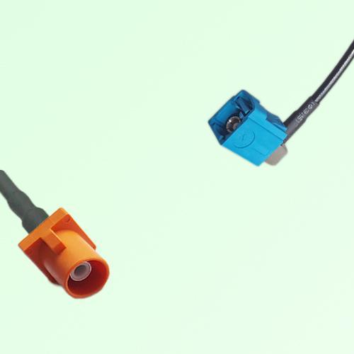 FAKRA SMB M 2003 pastel orange Male to Z 5021 Water Blue Female RA Cable