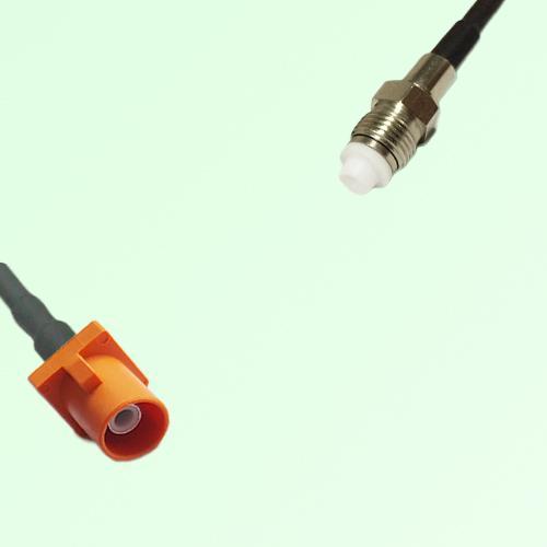 FAKRA SMB M 2003 pastel orange Male Plug to FME Female Jack Cable