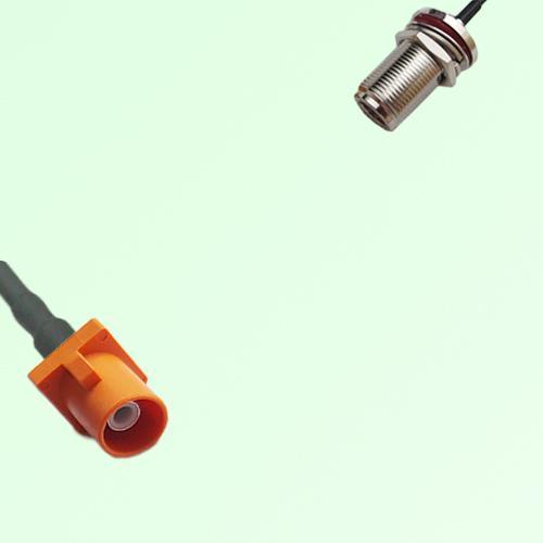 FAKRA SMB M 2003 pastel orange Male Plug to N Bulkhead Female Cable