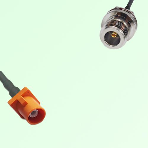 FAKRA SMB M 2003 pastel orange Male to N Front Mount Bulkhead Female Cable FAKRA SMB M 2003 pastel orange Male to N Front Mount Bulkhead Female Cable